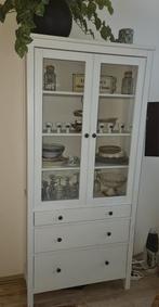 Hemnes witte vitrinekast met lades, Ophalen, 25 tot 50 cm, 50 tot 100 cm