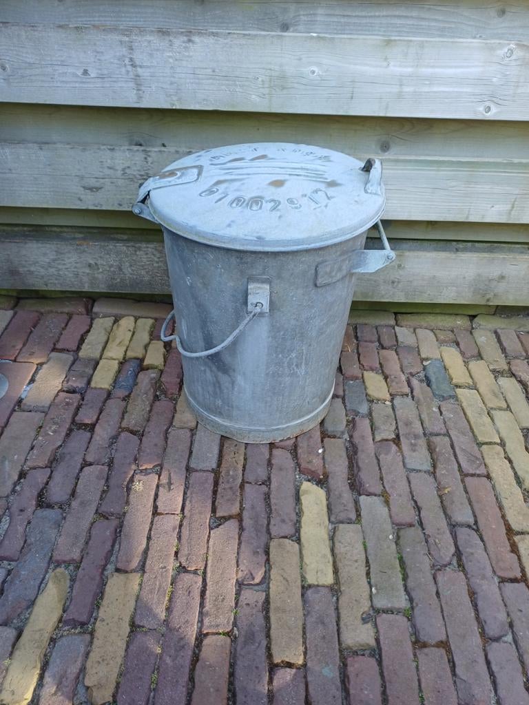 Zinken vuilnisbak, Huis en Inrichting, Woonaccessoires | Prullenbakken, Ophalen, Minder dan 50 cm