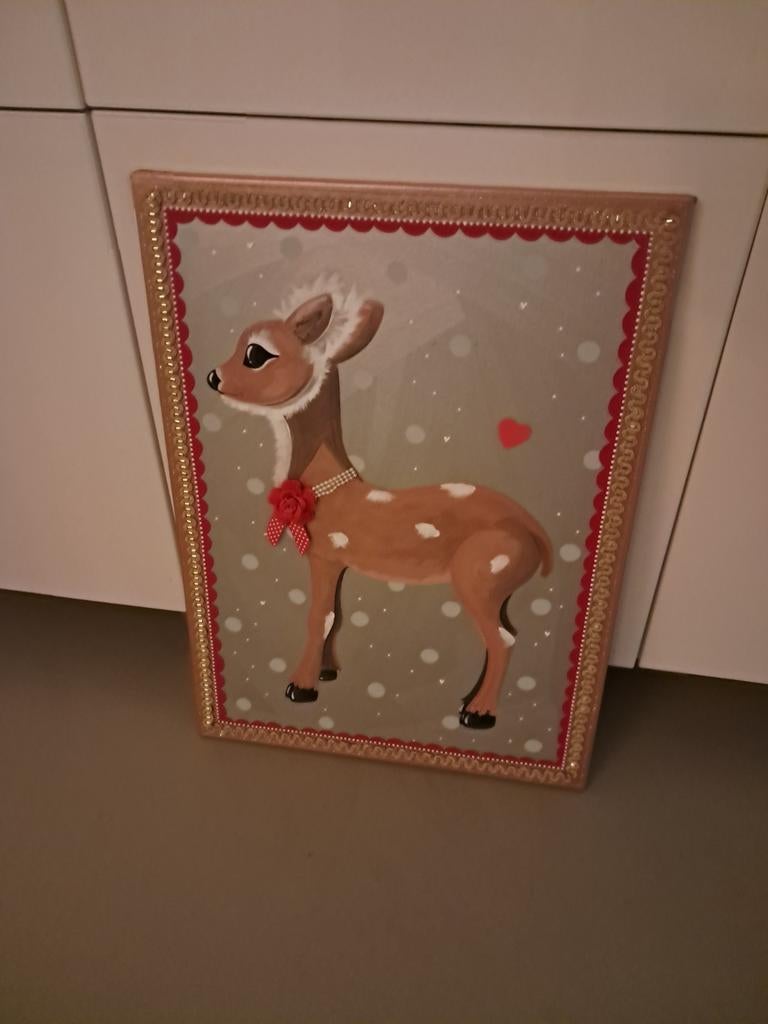 Schilderij hert kimderkamer, Ophalen