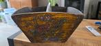 Oude Houten Rijstbak met Bloemmotief, Ophalen of Verzenden