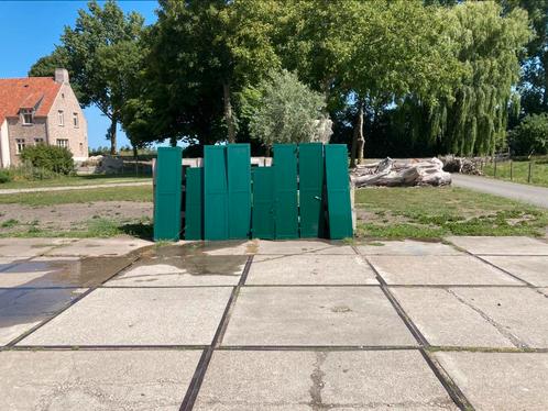 Luiken, Raamluiken dennen groen 12 stuks, Doe-het-zelf en Verbouw, Glas en Ramen, Gebruikt, Ophalen