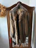 Vintage bontmantel zilvervos maat M/L, Ophalen of Verzenden, Zo goed als nieuw, Maat 38/40 (M), Beige