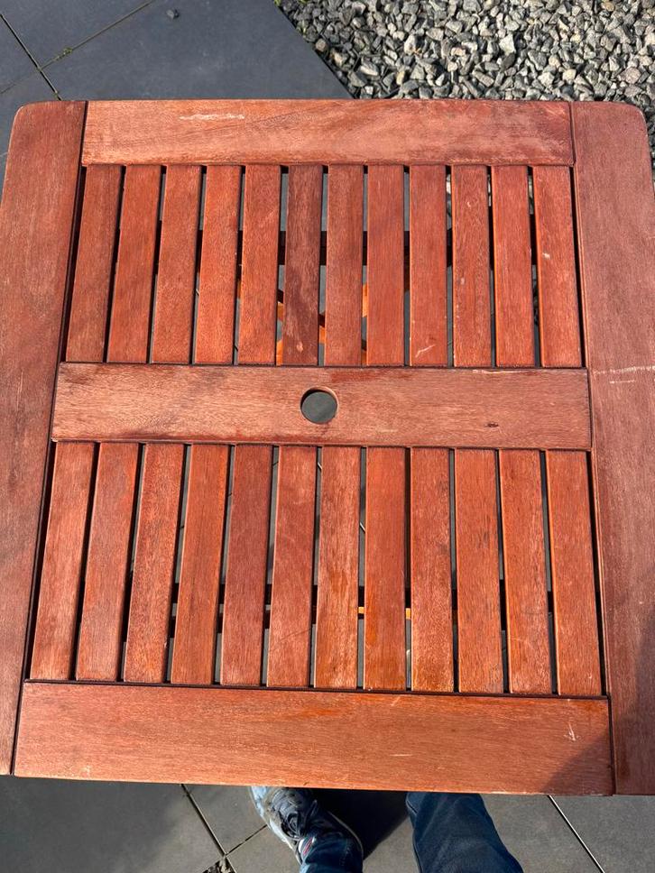 Teak houten tuintafel, Tuin en Terras, Tuintafels, Gebruikt, Vierkant, Teakhout, Ophalen of Verzenden