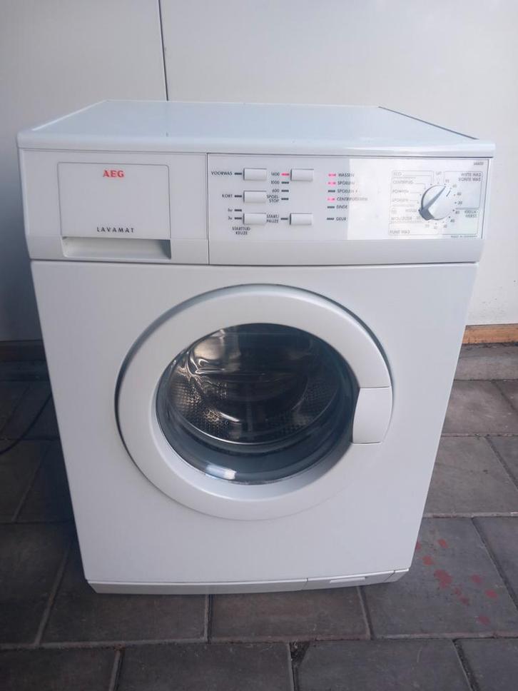 Wasmachine Aeg, Witgoed en Apparatuur, Wasmachines, Gebruikt, Voorlader, 6 tot 8 kg, 85 tot 90 cm, 1200 tot 1600 toeren, Handwasprogramma