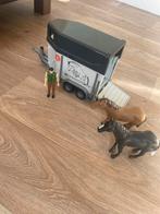 Bruder paarden trailer met paarden en verzorger., Verzamelen, Speelgoed, Ophalen of Verzenden, Gebruikt