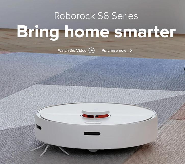 Robot stofzuiger ROBOROCK S6 als nieuw in doos, Witgoed en Apparatuur, Stofzuigers, Zo goed als nieuw, Robotstofzuiger, 1200 tot 1600 watt