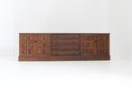 Vintage Brutalist Sideboard dressoir, Ophalen, Zo goed als nieuw, 200 cm of meer, 25 tot 50 cm