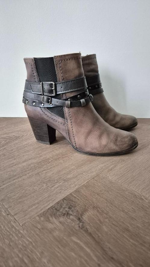 Leren enkellaarzen met riempjes | Bruin | Bonita | Maat 39, Kleding | Dames, Schoenen, Gedragen, Lage of Enkellaarzen, Bruin, Ophalen of Verzenden