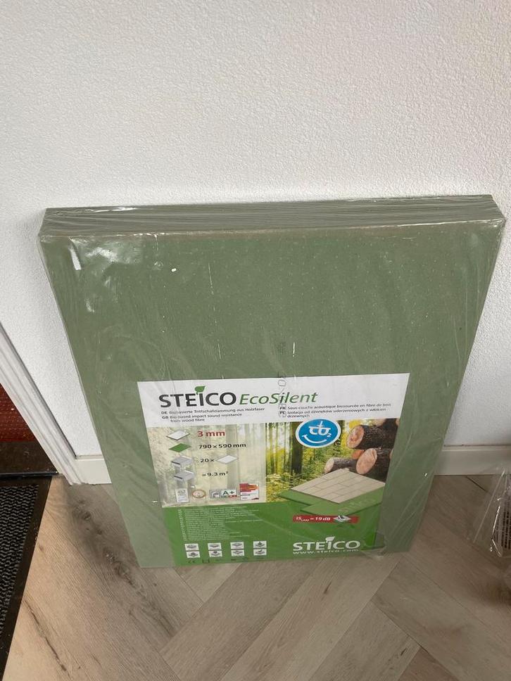 STEICO EcoSilent Ondervloer PVC - 17 platen in pak, Doe-het-zelf en Verbouw, Isolatie en Afdichting, Nieuw, Vloerisolatie, Overige materialen