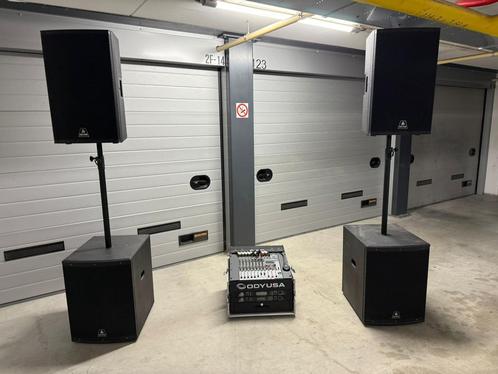 Devine onyx speakerset 15 inch ZO GOED ALS NIEUW!. Met mixer, Muziek en Instrumenten, Versterkers | Keyboard, Monitor en PA, Zo goed als nieuw