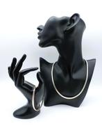 Zilveren omega ketting + armband, 4 mm, 19 / 42 cm, Sieraden, Tassen en Uiterlijk, Kettingen, Info@zilverwebsite.nl, Verzenden