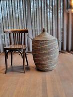 Afrikaanse zeegras mand handgemaakt in Senegal Zwart, Ophalen of Verzenden, Nieuw, Rond, Riet