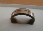 moderne ring 23 mm rvs goud zwart 13 mm, Sieraden, Tassen en Uiterlijk, Ringen, Nieuw, Goud, 20 of groter, Zwart