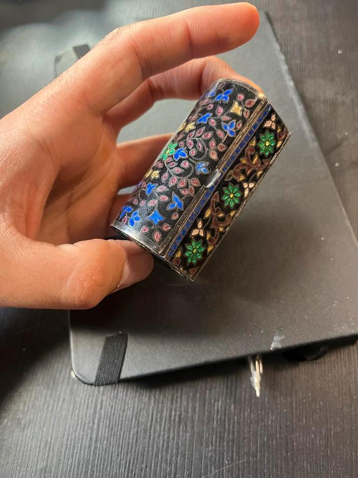 Antiek Zilveren Doosje met Emaille, Antiek en Kunst, Antiek | Overige Antiek, Ophalen of Verzenden