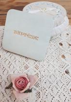 Lichtblauw Frans brocante doopsdoosje, Baptème, Ophalen of Verzenden