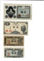 Japan, lot 4 biljetten rond WO2, Postzegels en Munten, Munten en Bankbiljetten | Verzamelingen, Bankbiljetten, Buitenland, Verzenden