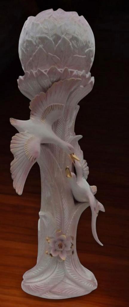 Italiaanse plantenzuil met bijbehorende pot - parelmoer roze, Antiek en Kunst, Antiek | Keramiek en Aardewerk, Ophalen