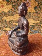 Mooi zwaar antiek Oosters brons beeldje van Boeddha 7,9 cm., Ophalen of Verzenden