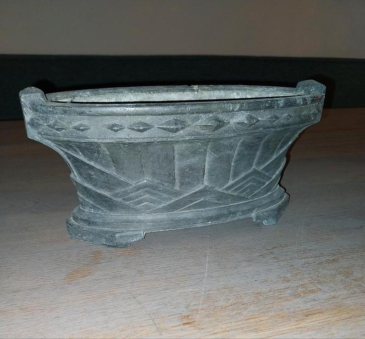 Art Deco Plantenbakje, Huis en Inrichting, Woonaccessoires | Vazen, Gebruikt, Zwart, Minder dan 50 cm, Overige materialen, Ophalen