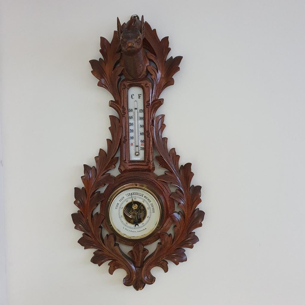 Oude Barometer & Thermometer L.Pool en Zoonen Amsterdam, Ophalen of Verzenden