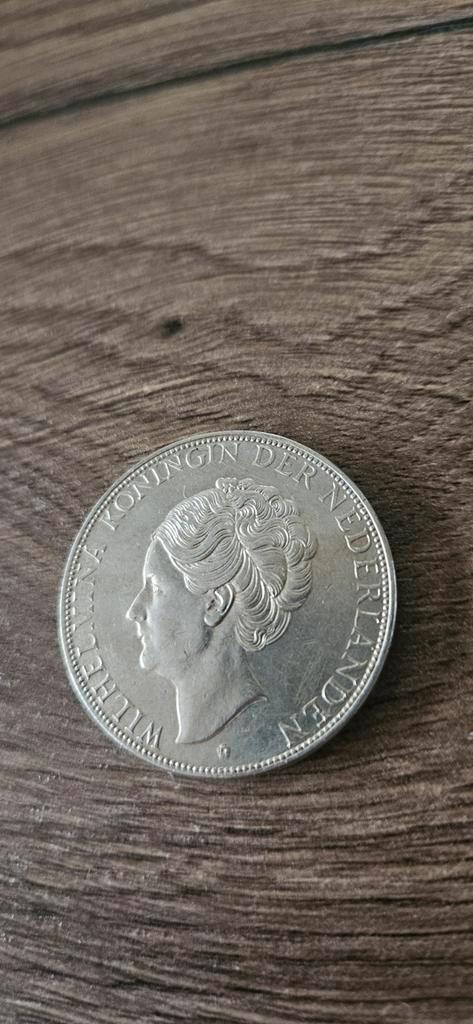 Zilveren rijksdaalder 1933 wilhelmina prachtig + tot FDC, Postzegels en Munten, Munten | Nederland, Losse munt, 2½ gulden, Koningin Wilhelmina