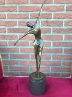 groot modern bronzen beeld, gestileerde danser, Antiek en Kunst, Kunst | Beelden en Houtsnijwerken, Ophalen of Verzenden