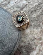 14k Gouden BMW Ring met zirkonia, Sieraden, Tassen en Uiterlijk, Ringen, Ophalen of Verzenden, Zo goed als nieuw, Goud, Dame