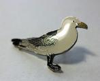 Drietenige zeemeeuw, cloisonné emaille broche, pin, Ophalen, Zo goed als nieuw, Minder dan 4 cm, Overige materialen