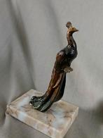 Art Deco beeld "Pauw" op marmer voet,, Antiek en Kunst, Ophalen of Verzenden