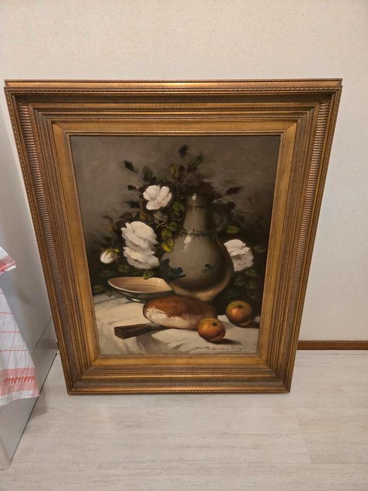 Vintage Stilleven Schilderij, Antiek en Kunst, Kunst | Schilderijen | Klassiek, Ophalen of Verzenden