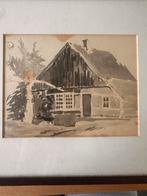 Zwart-wit aquarel, mogelijk Boersma, Ophalen of Verzenden