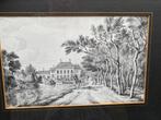 Oude prent met lijst van Drievliet gezien vanaf de Geestbrug, Antiek en Kunst, Kunst | Tekeningen en Foto's, Ophalen