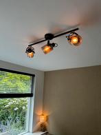 Plafond lamp smokey glass 3 lampen, Ophalen, Zo goed als nieuw