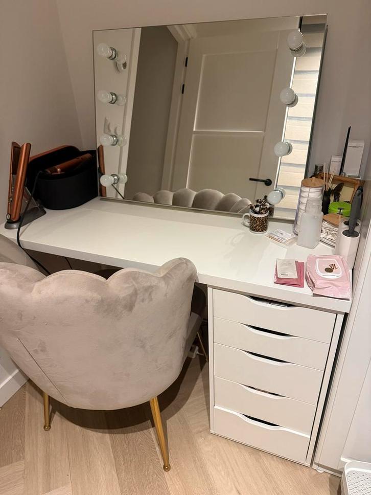 IKEA LAGKAPTEN/ALEX Bureau - Wit - 120x60 cm, Huis en Inrichting, Bureaus, Gebruikt, Bureau, Ophalen