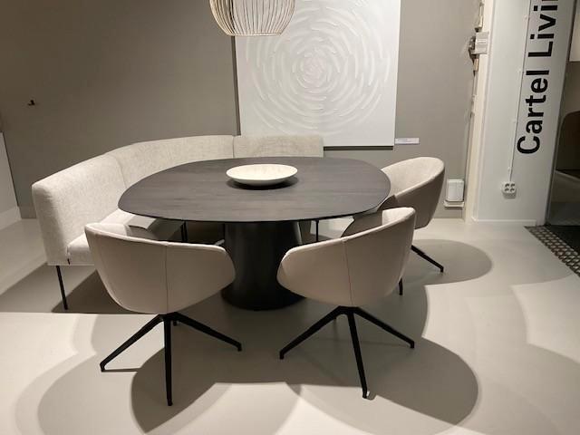 Designtafel 160 Charcoal (half afgerond) - SALE, Huis en Inrichting, Tafels | Eettafels, Zo goed als nieuw, 50 tot 100 cm, 150 tot 200 cm