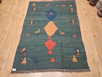 Vintage handgeweven perzische wollen kelim 210x152 beschikbaar voor biedingen
