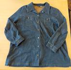 MOOI blauw spijkerjasje blouse met bruin erdoor Batella, Batella, Blauw, Maat 46/48 (XL) of groter, Ophalen of Verzenden