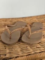 Dames slippers Havaianas glitter goud gebruikt maat EU 39, Ophalen of Verzenden, Zo goed als nieuw, Overige kleuren