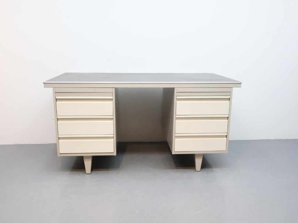 Vintage bureau | Metaal | 6 lades | Linoleum, Ophalen, Gebruikt, ., .