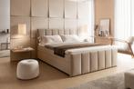 Boxspring snel leverbaar hotel kwaliteit luxe stof, Crème, Ophalen of Verzenden, 180 cm, 200 cm