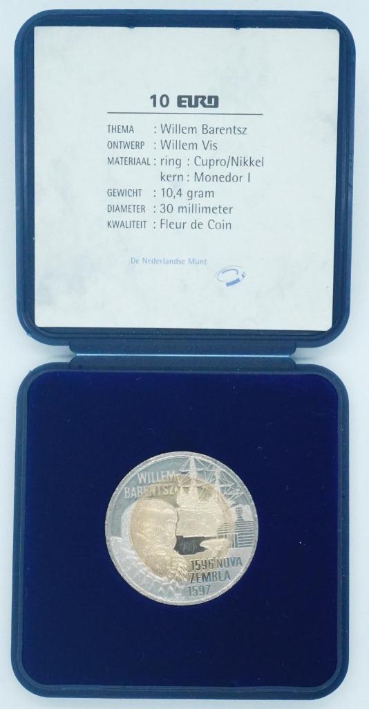 Nederland 10 euro/ECU 1996 Willem Barentz FDC in doosje, Postzegels en Munten, Penningen en Medailles, Overige materialen, Nederland