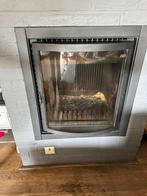Flam inbouwhaard met ventilator & circa 4,5 meter RVS buis, Huis en Inrichting, Haarden, Ophalen, Gebruikt, Inbouwhaard, Houthaard