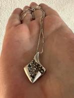 S219/Zilveren Vintage AHS minimalistische Brutalist ketting, Sieraden, Tassen en Uiterlijk, Kettingen, Gebruikt, Verzenden, X