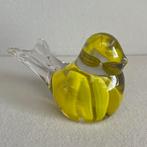 Glazen vogel – geel – handgemaakt decoratief object, Ophalen of Verzenden, Zo goed als nieuw, Dier