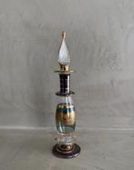 Vintage  Parfum/Odeur Flesje  Gekleurd Glas Egypte 15 cm, Ophalen of Verzenden, Miniatuur