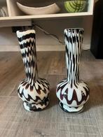 Vintage zebra opaline Carlo Moretti vazen mondgeblazen glas, Antiek en Kunst, Antiek | Vazen, Ophalen of Verzenden