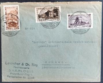 Saargebiet - Gelopen Brief uit 1934 naar Lichtenstein. beschikbaar voor biedingen