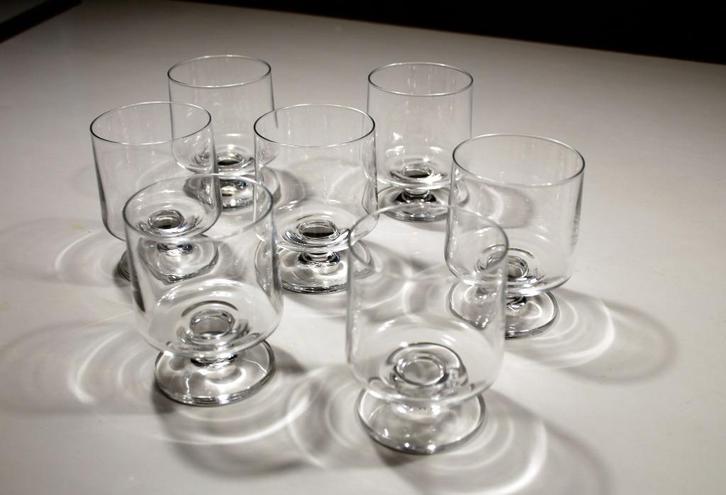 7 wijnglazen Stub design jaren 60, Verzamelen, Glas en Borrelglaasjes, Zo goed als nieuw, Overige typen, Ophalen