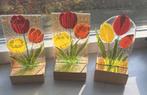 Tulpen voorjaar glas staander glasfusing, Ophalen of Verzenden, Nieuw