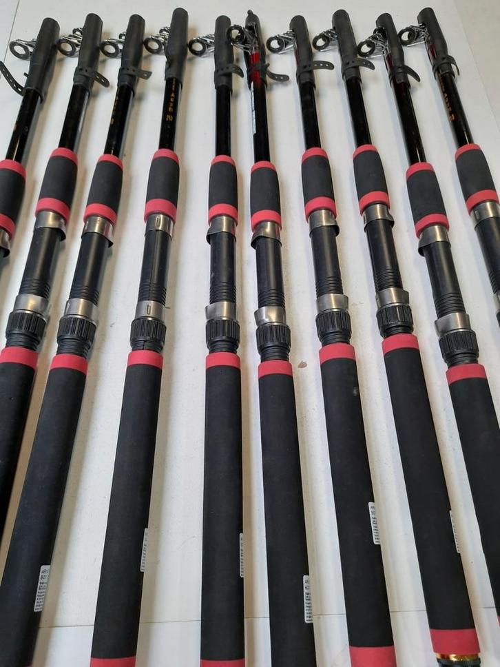 Partij van 10 pro marine telescoop werphengels 2.10m, Watersport en Boten, Hengelsport | Algemeen, Nieuw, Werphengel, Ophalen of Verzenden